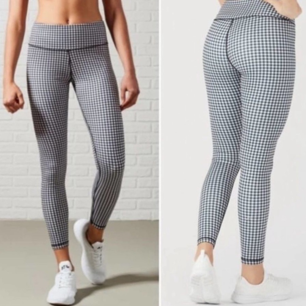 Glyder Elongate Leggings black and white gingham plaid medium